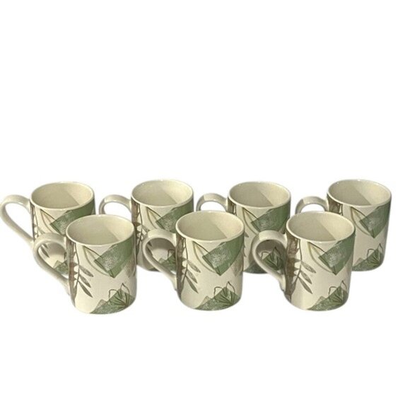 Corelle Textured Leaves 3 7/8" Stoneware Mugs Set of 7 - Picture 8 of 9